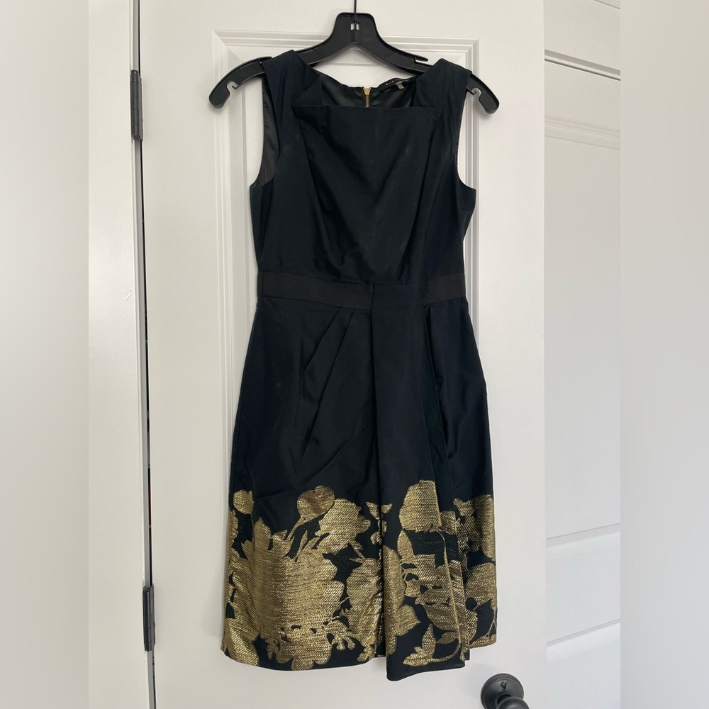 Elie Tahari black and gold dress